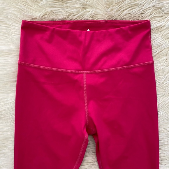 Kate Spade Pink Scalloped Hem High Rise Cropped Capri Crop Leggings - Picture 3 of 12